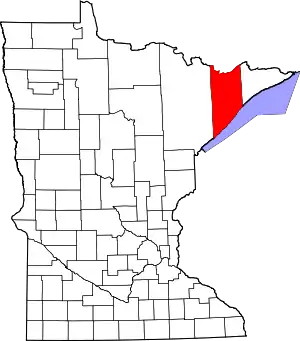 State map highlighting Lake County