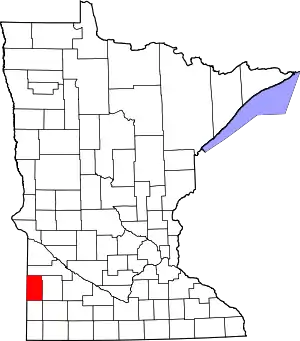 Map of Minnesota highlighting Lincoln County