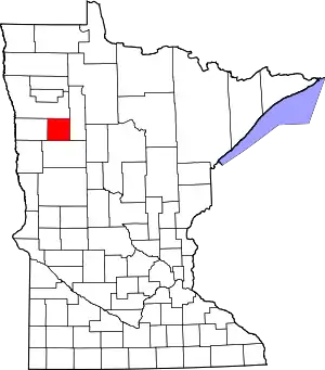 Map of Minnesota highlighting Mahnomen County