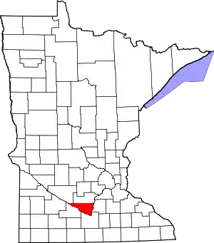 State map highlighting Nicollet County