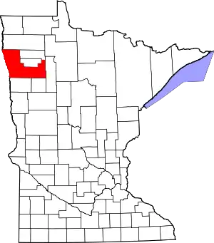 Map of Minnesota highlighting Polk County