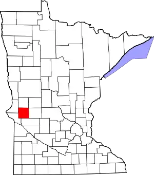 Map of Minnesota highlighting Stevens County