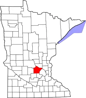 State map highlighting Wright County