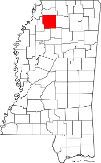 Map of Mississippi highlighting Panola County