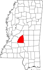 State map highlighting Rankin County