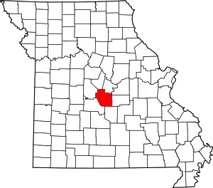 Map of Missouri highlighting Miller County