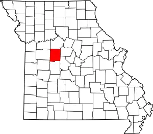 Map of Missouri highlighting Pettis County