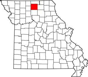 Map of Missouri highlighting Sullivan County