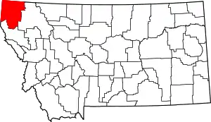 State map highlighting Lincoln County