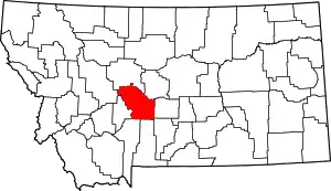 State map highlighting Meagher County