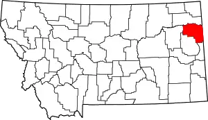 State map highlighting Richland County