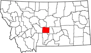 State map highlighting Wheatland County