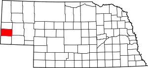 Map of Nebraska highlighting Banner County