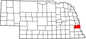 Map of Nebraska highlighting Cass County