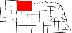 Map of Nebraska highlighting Cherry County