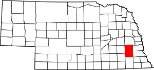 State map highlighting Lancaster County