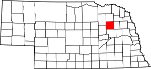 Map of Nebraska highlighting Madison County