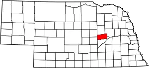 Map of Nebraska highlighting Nance County