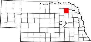 Map of Nebraska highlighting Pierce County