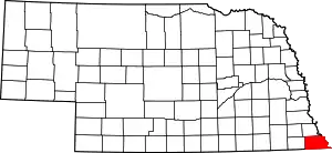 Map of Nebraska highlighting Richardson County