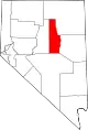 Map of Nevada highlighting Eureka County