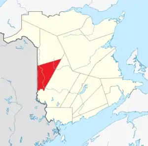 Location within New Brunswick.