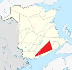 Location within New Brunswick.