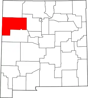 Map of New Mexico highlighting McKinley County