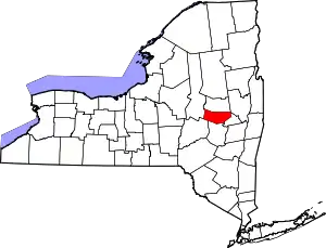 Map of New York highlighting Montgomery County