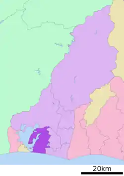 Location of Nishi-ku in  Shizuoka