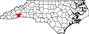 Map of North Carolina highlighting Henderson County