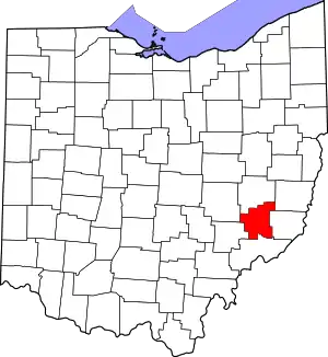 State map highlighting Noble County