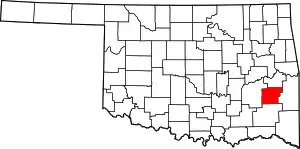 Map of Oklahoma highlighting Latimer County