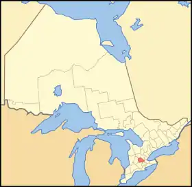 Location of Waterloo Region in Ontario