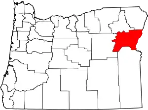 State map highlighting Baker County