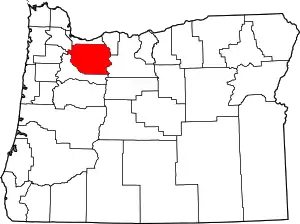 Map of Oregon highlighting Clackamas County