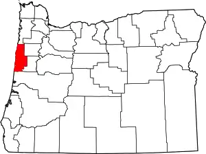 State map highlighting Lincoln County