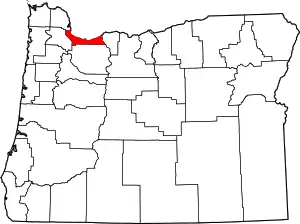 State map highlighting Multnomah County