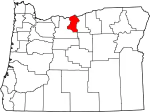 State map highlighting Sherman County