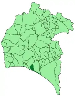 Location of Palos de la Frontera