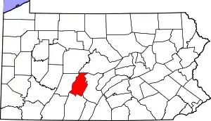 State map highlighting Blair County