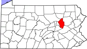 State map highlighting Columbia County