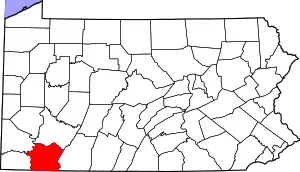 State map highlighting Fayette County