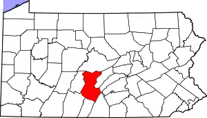 Map of Huntingdon County, Pennsylvania