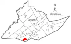 Location within Centre County