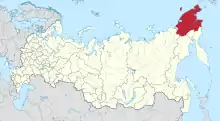 Map showing Chukotka in Russia