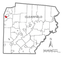 Location of Sandy in Clearfield County