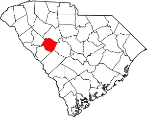 Map of South Carolina highlighting Saluda County