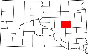 Map of South Dakota highlighting Beadle County