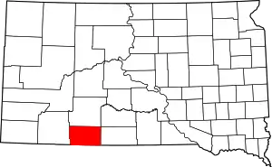 State map highlighting Bennett County